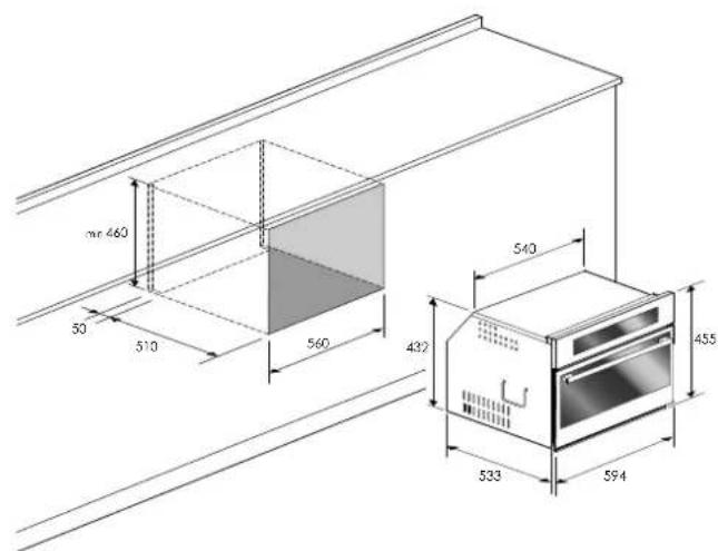 Fulgor Milano FCLCMO 4510 TEM - AUSSCHNITT & ABMESSAGENGEN 60 cm - 1