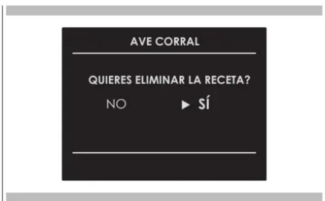 Fulgor Milano FCLCMO 4510 TEM - Borrar una receta Personalizada: - 1