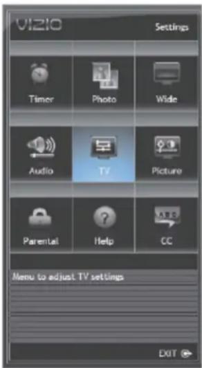 VIZIO M220VACA - Utilisation du menu des réglages du TVHD - 1