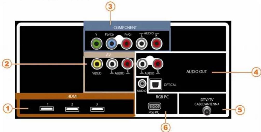 VIZIO M420NVCA - Connexions du panneau arrière - 1