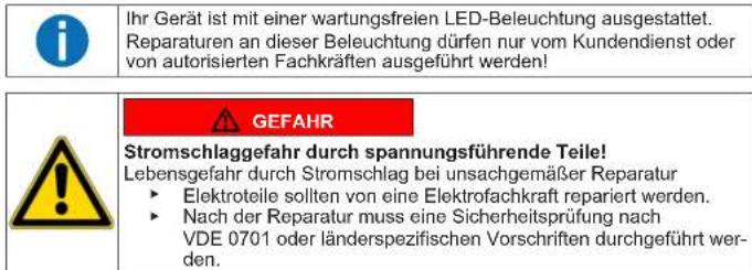 BOSCH KGV362WEAS - Austauschen des LED-Oberlichts - 1