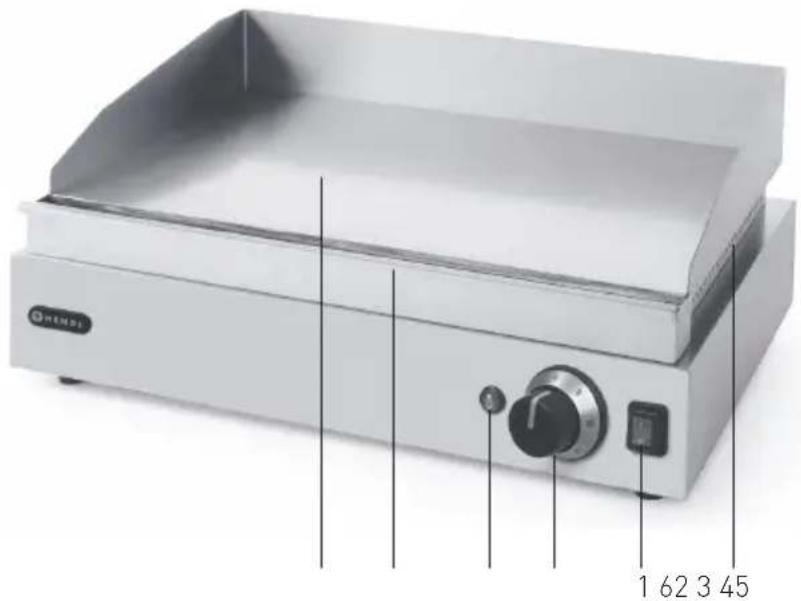 Hendi 203170 - Les éléments principaux de la plaque de grill - 1