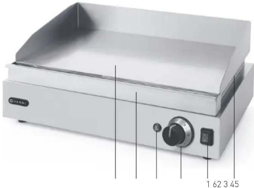 Hendi 203170 - Main parts of the griddle - 1