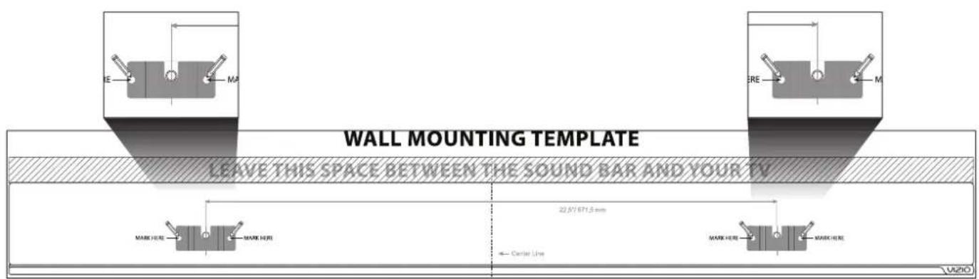 VIZIO S3821wCNA - WALL MOUNTING THE SOUND BAR - 2