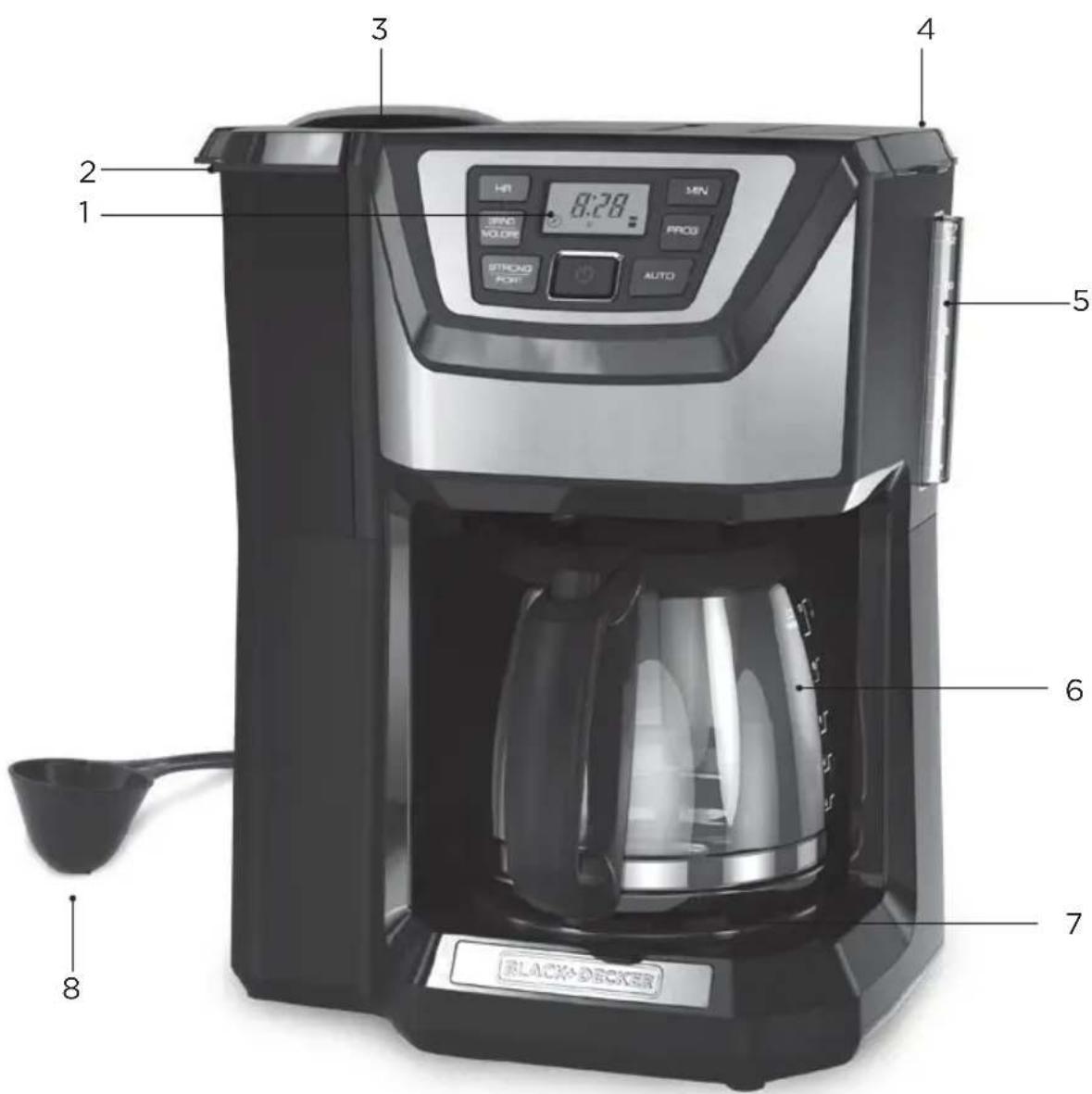 BLACK & DECKER Mill & Brew CM5000BD - Familiarisation avec la cafetière MILL & BREW - 1