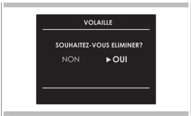 Fulgor Milano FPCMO 300 TEM - Effacer une recette personnalisée : - 1