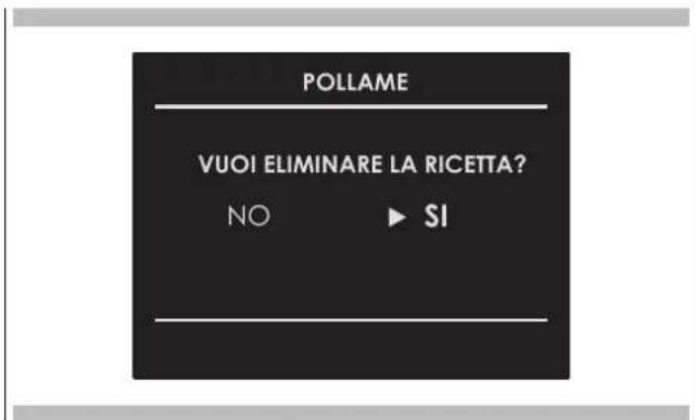 Fulgor Milano FPCMO 300 TEM - Cancellare una ricetta personalizzata: - 1