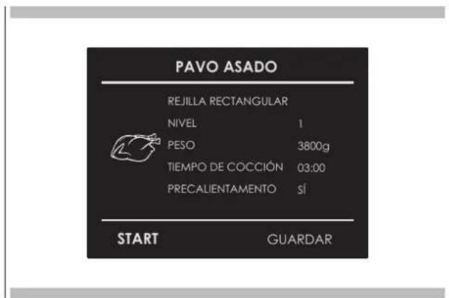 Fulgor Milano FPCMO 300 TEM - Selecciónar una receta ya configurada: - 1