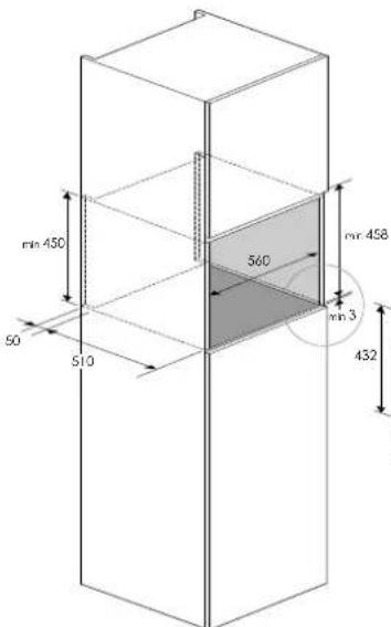 Fulgor Milano FPCMO 300 TEM - Den Ofen in der Theke installieren. - 2