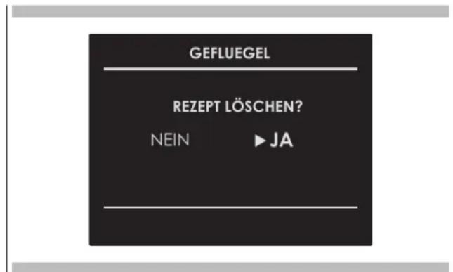 GEFLUEGEL REZEPT LÖSCHEN? NEIN ▶ JA