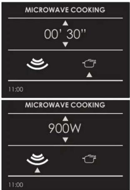 MICROWAVE COOKING 00' 30" 11:00 MICROWAVE COOKING 900W 11:00