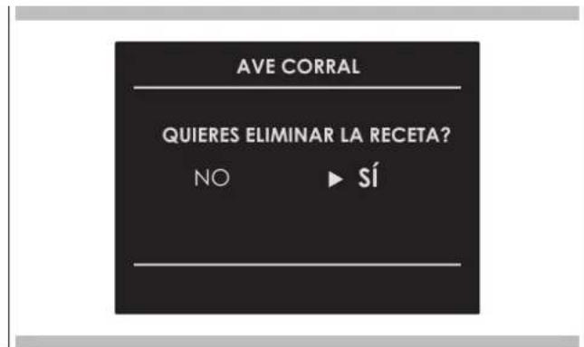 AVE CORRAL QUIERES ELIMINAR LA RECETA? NO ▶ SÍ