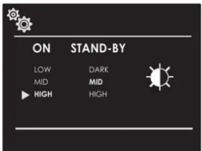 ON STAND-BY LOW DARK MID MID ▶ HIGH HIGH