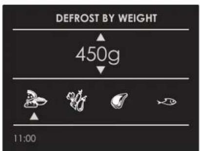 DEFROST BY WEIGHT 450g 11:00