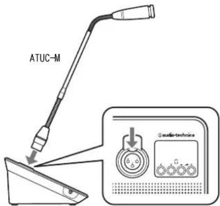AUDIO TECHNICA ATUCIRCUDAN - 將 ATUC-M 連接至 50DU/INT 的麥克風插孔。 - 1