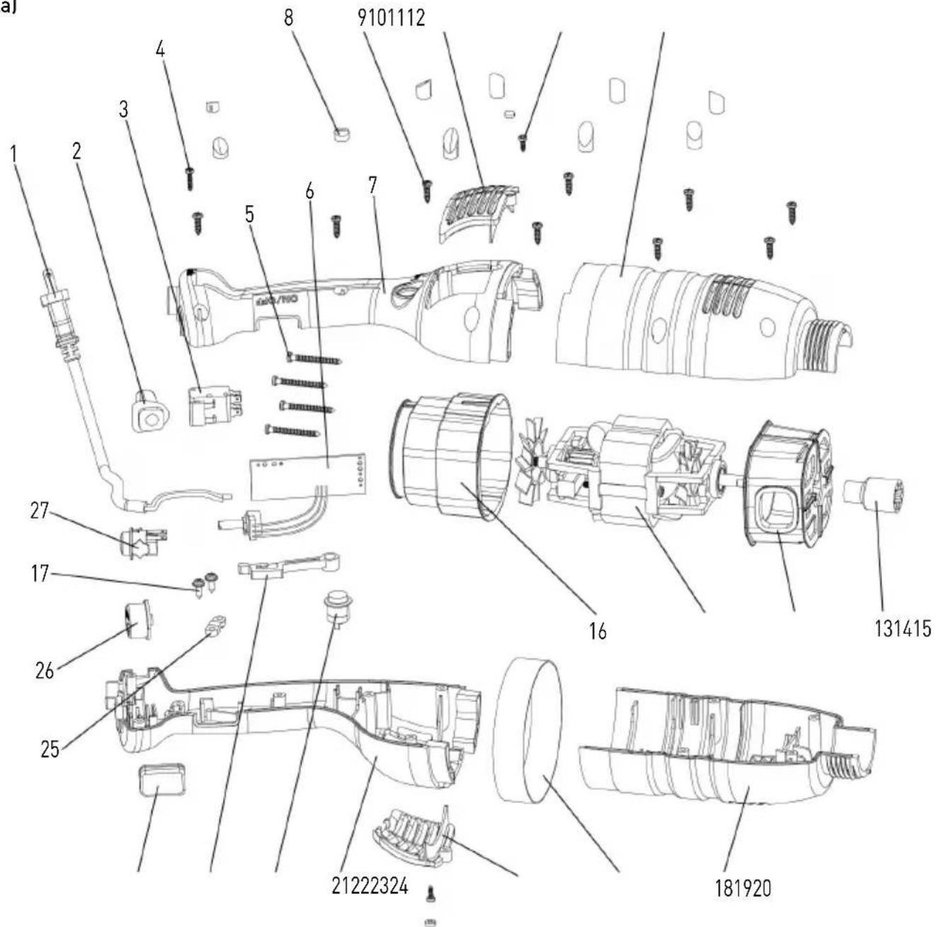 Hendi 221884 - Schema explodată și lista componentelor pentru modelul 222140 - 2
