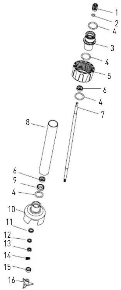Hendi 221884 - Exploded drawing & part list for model 222140 - 3