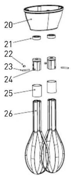 Hendi 221891 - Part list - model 221884, 221891, 222393 (main unit only) - 3