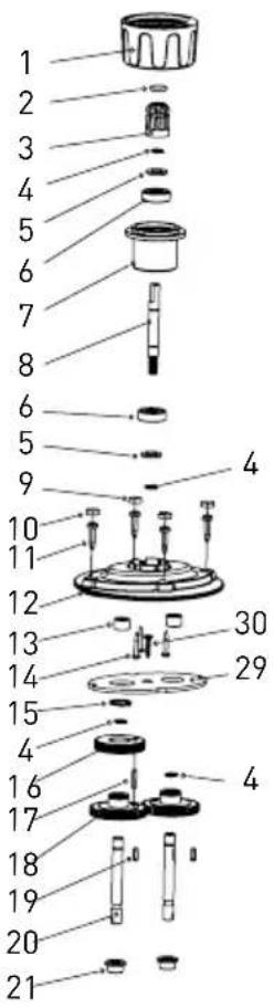 Hendi 221891 - Part list - model 221884, 221891, 222393 (main unit only) - 4