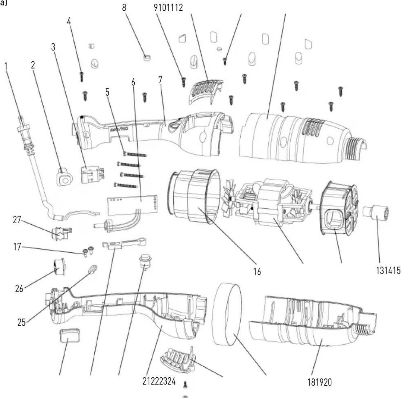 Hendi 221891 - Schema explodesăși lista componentelor pentru modelul 222140 - 2