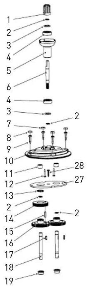 Hendi 221891 - Part list - model 221884, 221891, 222393 (main unit only) - 2