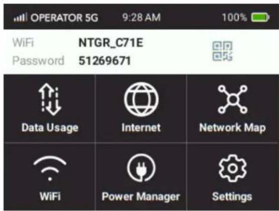 NETGEAR Nighthawk M6 MR6150 - Pour afficher l'état du réseau à partir de : Nighthawk M6 - 1