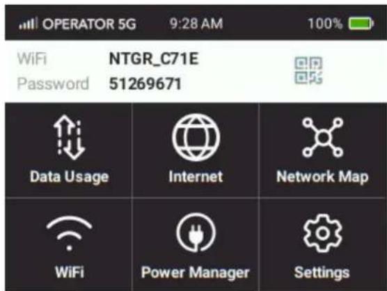 NETGEAR Nighthawk M6 MR6150 - Pour modifier la luminosité de l'écran à partir du nighthawk M6 : - 1