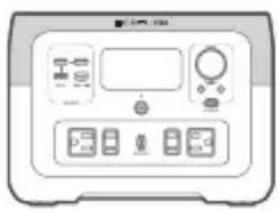 Front view of a vintage electronic device control panel with buttons and display (no visible text or labels)