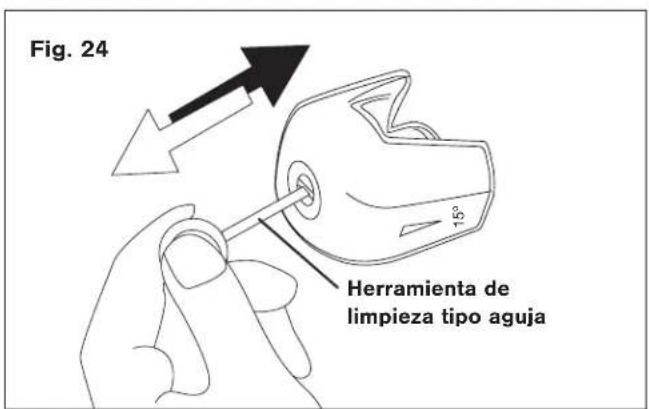 Fig. 24 Herramienta de limpieza tipo aguja 15°