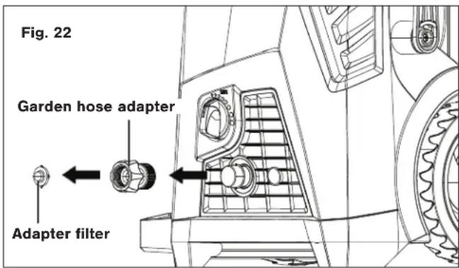 Fig. 22 Garden hose adapter Adapter filter