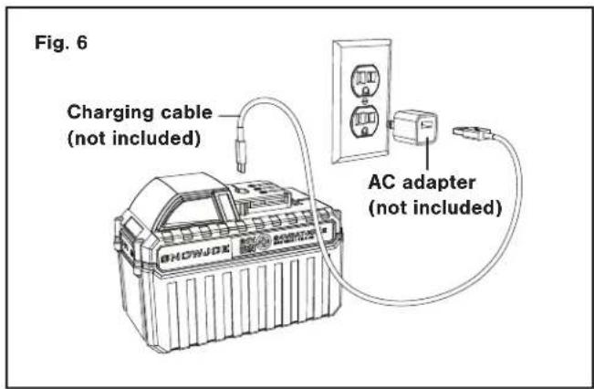 Snow Joe 24VX4SB21 - USB Charging Port - 1