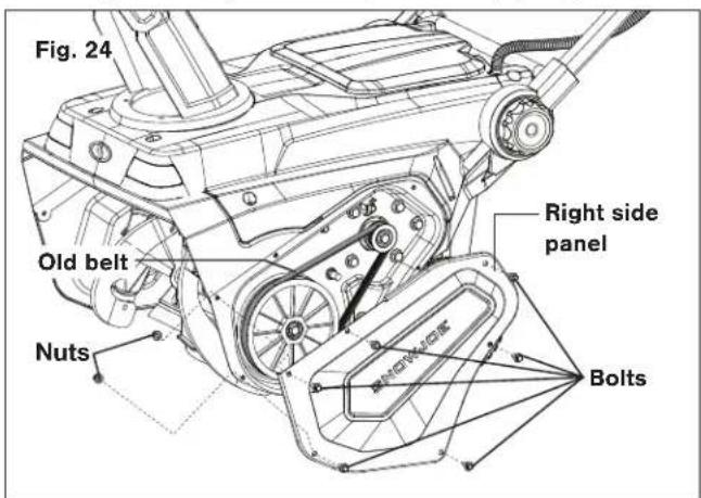 Snow Joe 24VX4SB21 - Replacing Auger Belt - 1