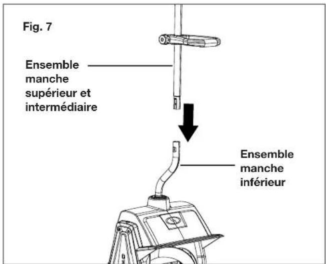 Snow Joe 24VSS13XR - Raccordement des éléments du manche - 3