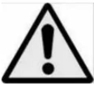 Warning symbol image with exclamation mark inside triangle