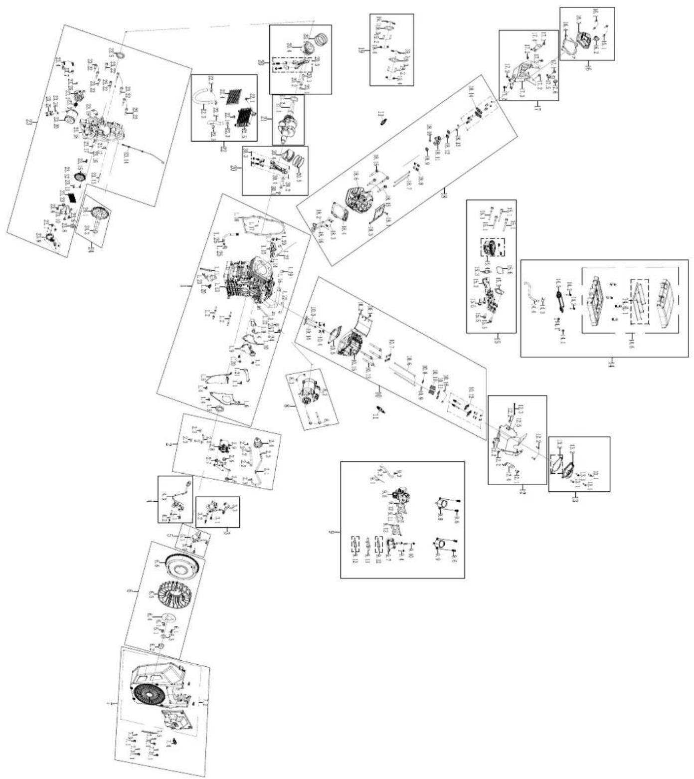 WESTINGHOUSE WGen12000c - ENGINE EXPLODED VIEW - 1