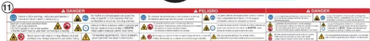 WESTINGHOUSE WGen12000c - SAFETY LABELS AND DECALS - 15