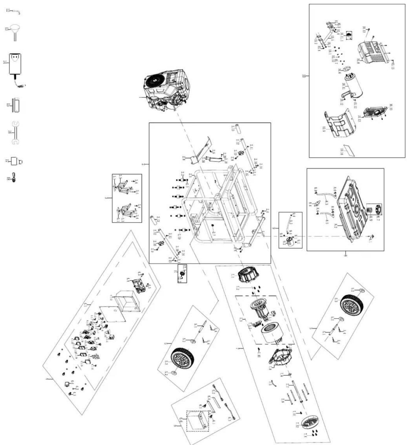 WESTINGHOUSE WGen12000c - GENERATOR EXPLODED VIEW - 1