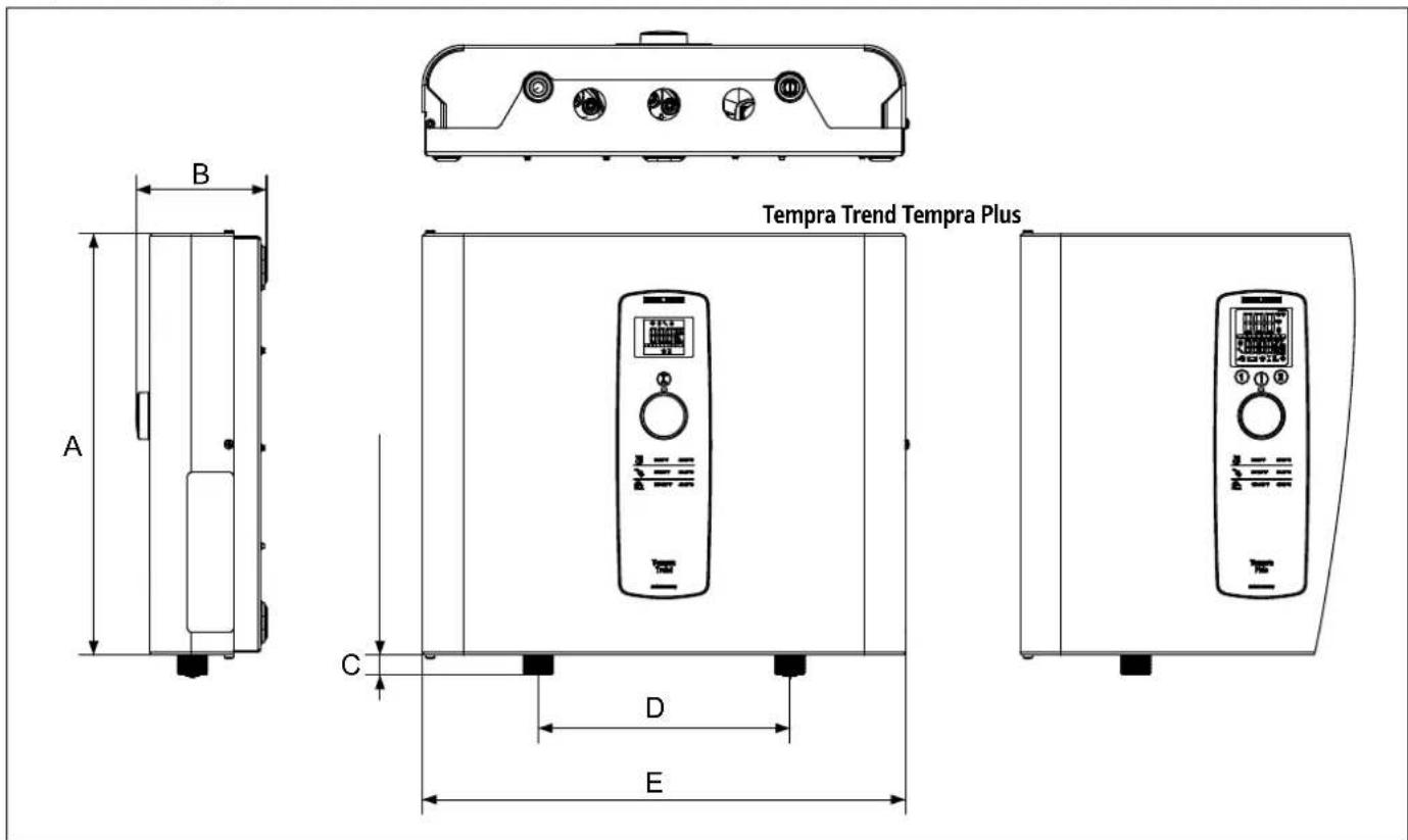 STIEBEL ELTRON Tempra Trend - Dimensiones - 1
