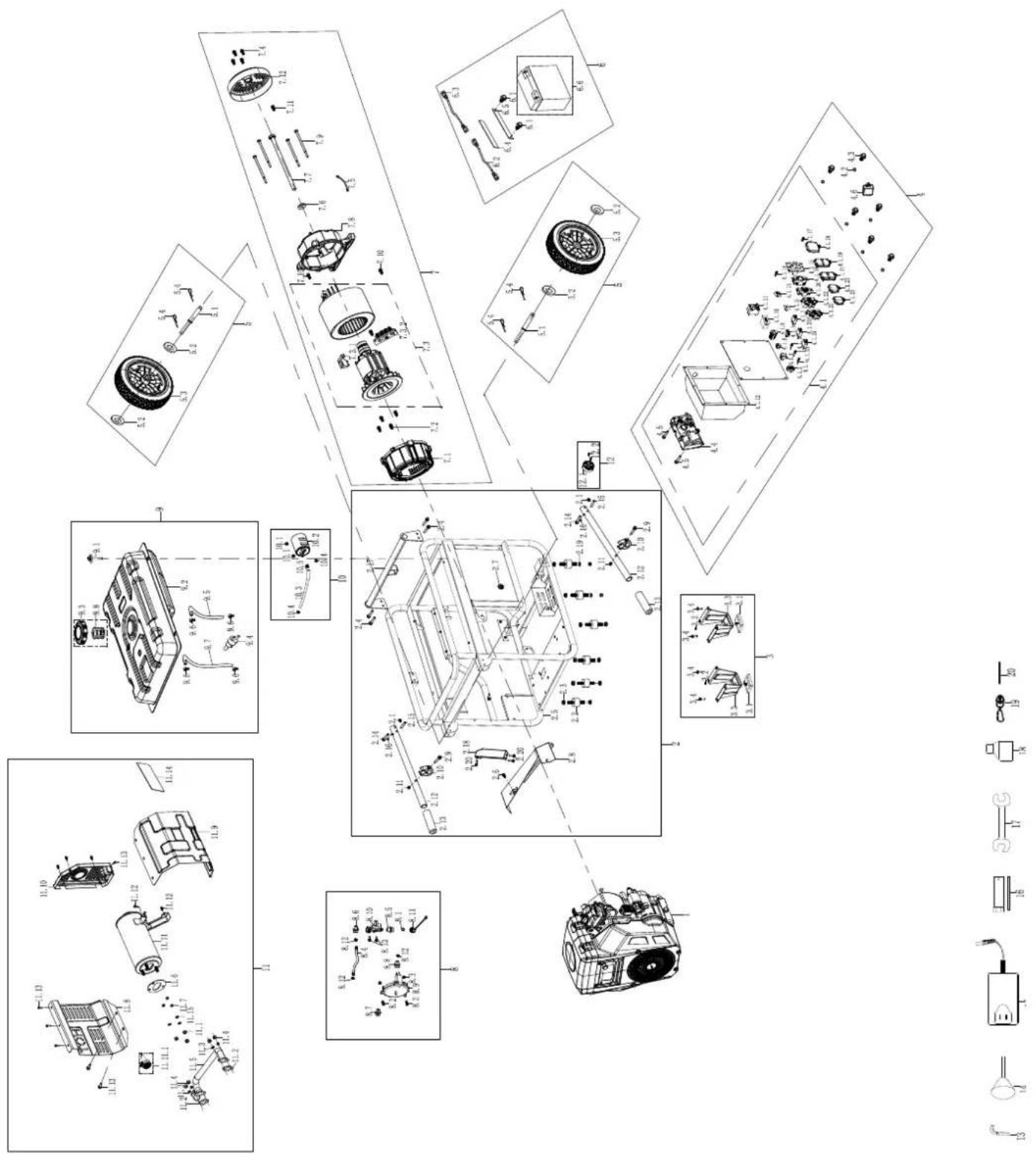 WESTINGHOUSE WGen12000DFc - ENGINE EXPLODED VIEW - 2