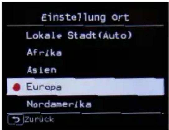 Telestar DIRA M 12i - Einstellungen Ort - 1