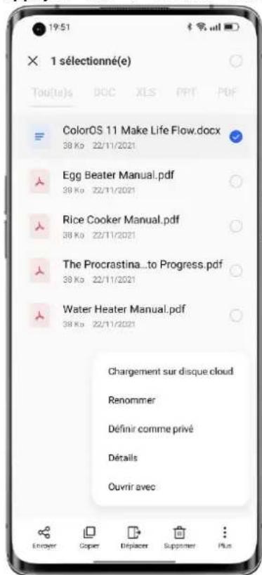 1 sélectionné(e) Tou(ta)s DOC XLS PPT PDF ColorOS 11 Make Life Flow.docx 38 Ko 22/11/2021 Egg Beater Manual.pdf 39 Ko 22/11/2021 Rice Cooker Manual.pdf 38 Ko 22/11/2021 The Procrastina...to Progress.pdf 39 Ko 22/11/2021 Water Heater Manual.pdf 38 Ko 22/11/2021 Chargement sur disque cloud Renommer Définir comme privé Détails Ouvrir avec