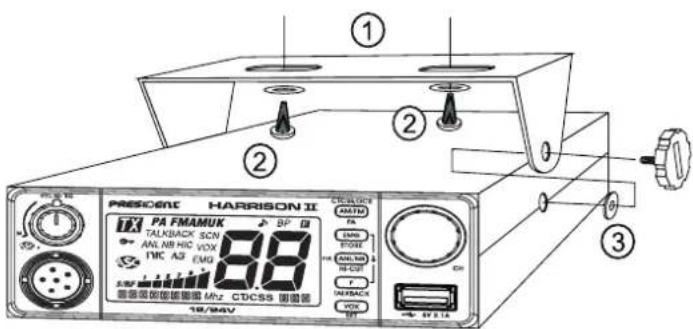 PRESIDENT HARRISON II PA FMAMUK TALKBACK SCN ANL NB HCI VOX 1VDC A2 EMG 88 dB 18/94V ① ② ③