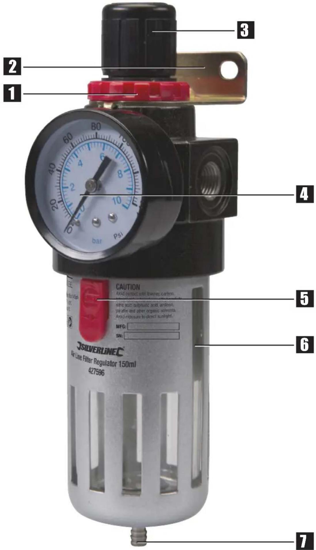 SILVERLINE 427596 - Air Line Filter Regulator - 2
