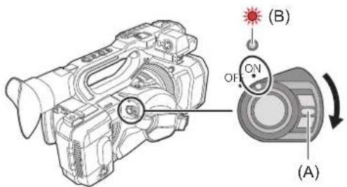 PANASONIC HCX2E - Mettre l'interrupteur d'alimentation sur tout en appuyant sur la touche de déverrouillage (a) pour mettre l'appareil en marche. - 1