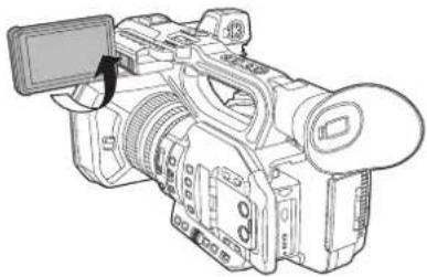 PANASONIC HCX2E - Tirez l'écran LCD dans la direction indiquée sur l'illustration. - 2