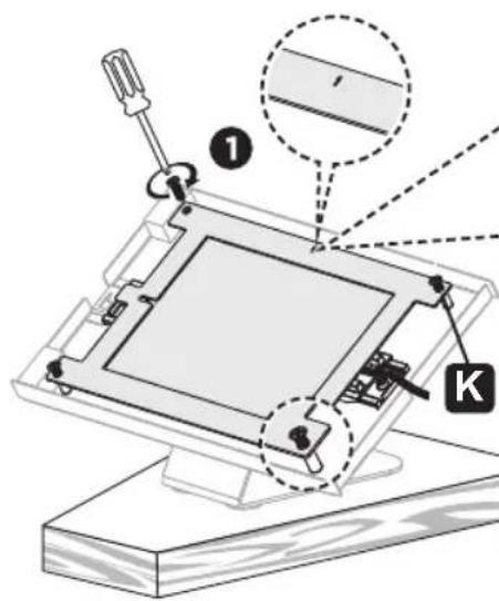Technical diagram showing a mechanical assembly with labeled parts and an inset detail view of a component.