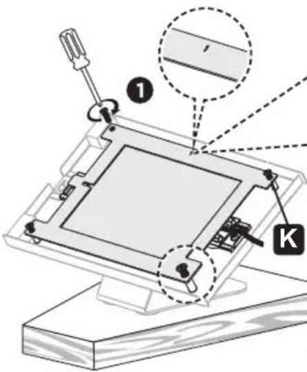 Technical diagram of a mechanical assembly with labeled parts and an inset showing a component detail