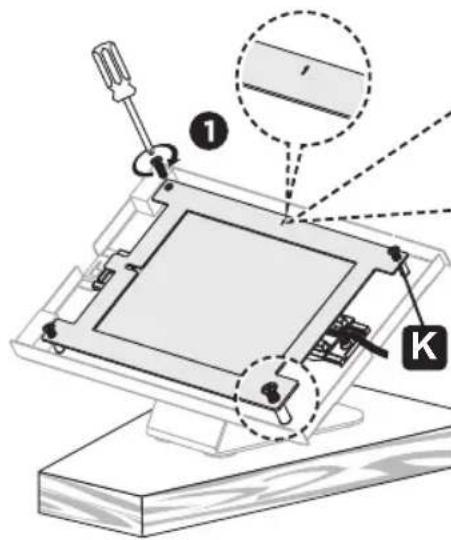 Technical diagram showing a mechanical assembly with labeled parts and an inset detail view of a component.