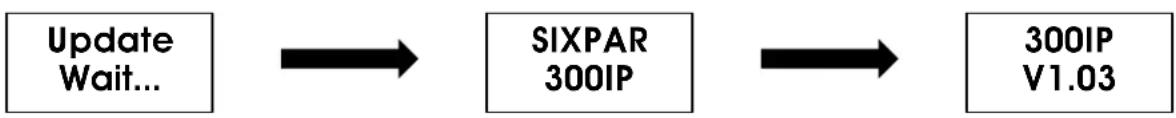 Elation Sixpar 300IP - Information affichee pendant le demarrage initial - 1