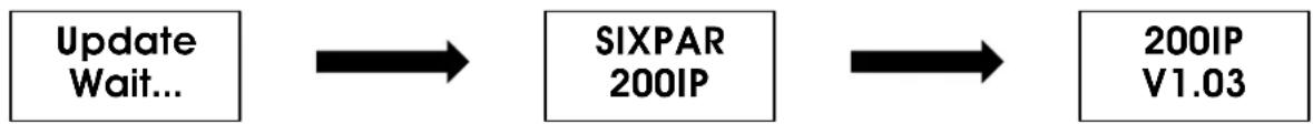 Elation Sixpar 200IP - Information affichée pendant le démarrage initial - 1